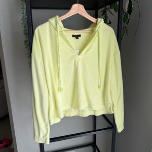 NWT J. Crew Terry Towel Open V Neck Hoodie